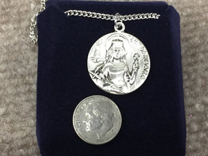 Saint Barbara Silver Pendant With Chain Religious