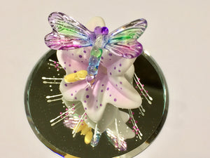 Dragon Fly, Lavender Lily Glass Figurine