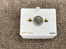 Load image into Gallery viewer, 14 K Yellow Gold Triangle Stud Earrings
