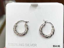 Cargar imagen en el visor de la galería, Sterling Silver Hoop Earrings