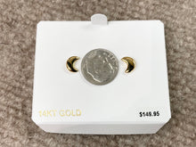 Load image into Gallery viewer, Half Moon 14 K Yellow Gold Earrings