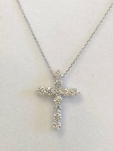 Load image into Gallery viewer, White Gold Diamond Cross