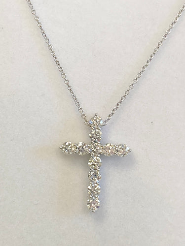 White Gold Diamond Cross