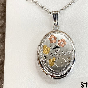 Silver Mom Locket With Chain