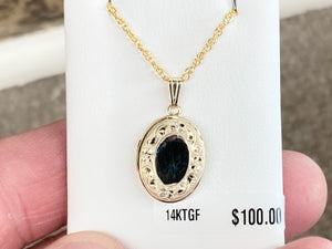 Gold Filled Oval Locket With Chain