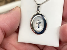 Load image into Gallery viewer, Silver Mother Of Pearl Cross Locket