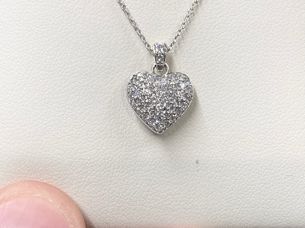 Diamond Pave White Gold Heart Pendant