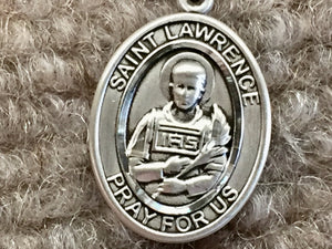Saint Lawrence Silver Pendant With 18 Inch Chain Religious