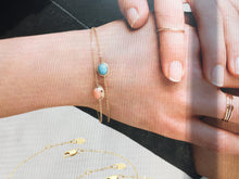 Load image into Gallery viewer, Turquoise Gold Adjustable  Bracelet
