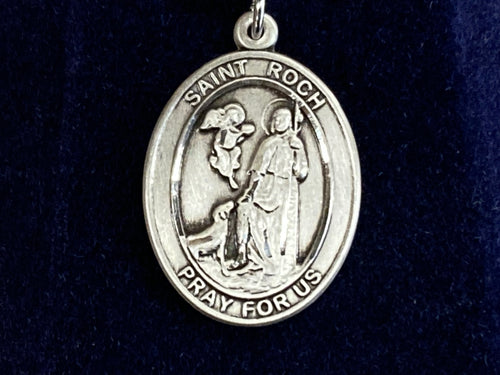 Saint Roch Silver Pendant With Chain