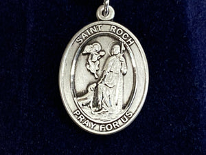 Saint Roch Silver Pendant With Chain