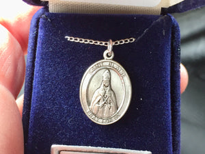 Saint Blaise Silver Pendant With Chain Religious