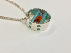 Onyx And Turquoise Sphere Pendant BY John Kennedy