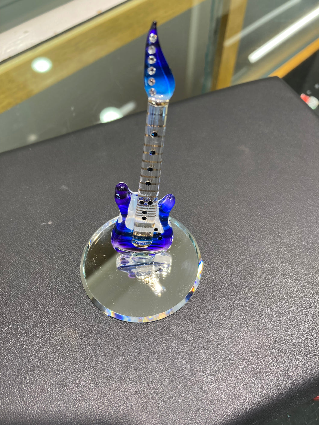 Purple Haze Glass Guitar Figurine