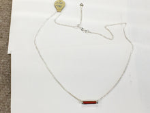 Load image into Gallery viewer, Carnelian Silver Adjustable Bar Necklace By John Kennedy