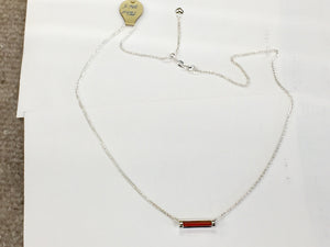 Carnelian Silver Adjustable Bar Necklace By John Kennedy