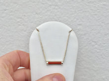 Load image into Gallery viewer, Carnelian Silver Adjustable Bar Necklace By John Kennedy