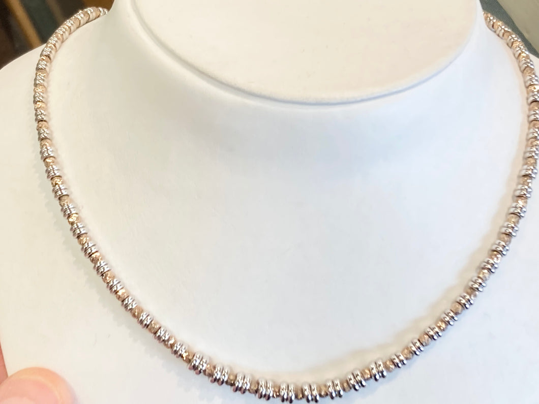 Silver And Rose Gold Necklace
