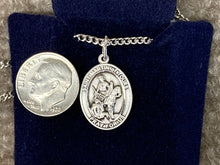 Cargar imagen en el visor de la galería, Saint Martin Of Tours Silver Pendant With 20 Inch Chain Religious