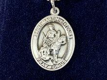 Cargar imagen en el visor de la galería, Saint Martin Of Tours Silver Pendant With 20 Inch Chain Religious