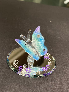 Blue Butterfly Glass Figurine
