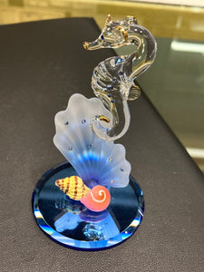 Seahorse Glass Figurine With Swarovski Elements