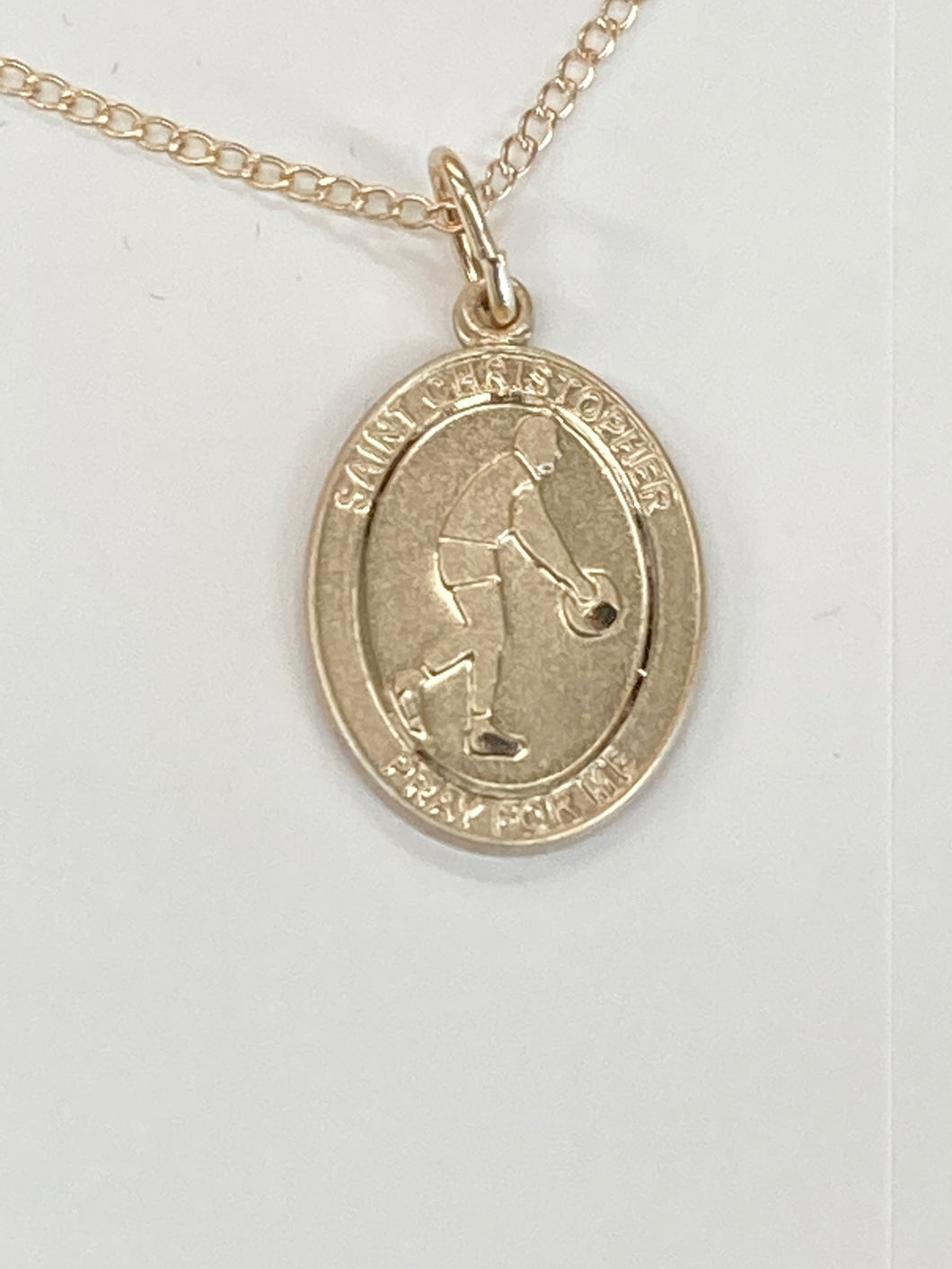 Saint Christopher Basketball Gold Filled Pendant And Chain