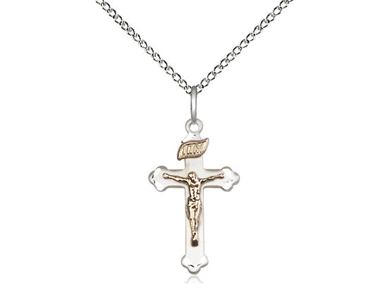 Gold Filled And Silver Crucifix With Chain