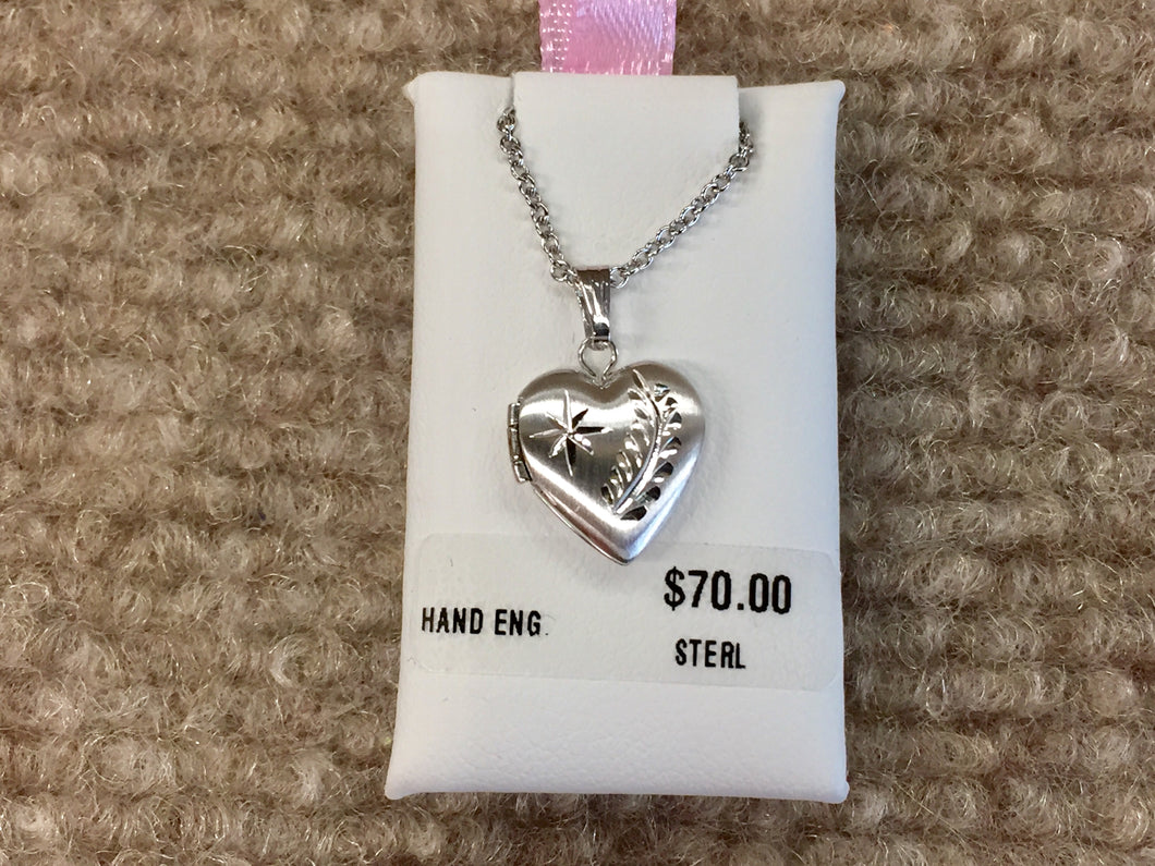 Children's Silver Heart Locket Engravable With 15