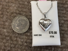 Load image into Gallery viewer, Children&#39;s Silver Heart Locket Engravable With 15&quot; Silver Rope Chain