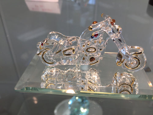 Motorcycle Glass Figurine