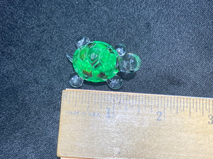 Small Green Turtle Glass Figurine