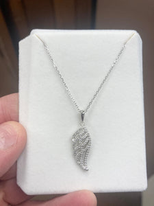 Angel Wing Silver Swarovski Zirconium Crystal Pendant