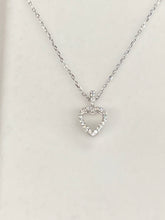 Load image into Gallery viewer, Silver Swarovski Crystal Heart Pendant