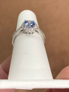 Blue Swarovski Zirconia Silver Ring