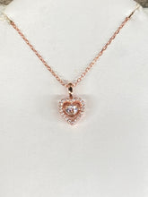 Load image into Gallery viewer, Swarovski Zirconia Rose Gold Plated Heart Pendant