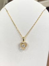 Load image into Gallery viewer, Swarovski Zirconia Gold Plated Adjustable Heart Necklace