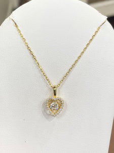 Swarovski Zirconia Gold Plated Adjustable Heart Necklace