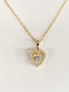 Swarovski Zirconia Gold Plated Adjustable Heart Necklace