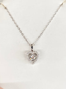 Silver Heart Shaped Adjustable Necklace