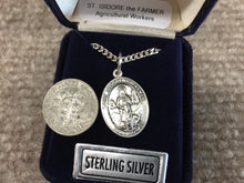 Load image into Gallery viewer, Saint Isidore The Farmer Silver Pendant And Silver Chain Religious