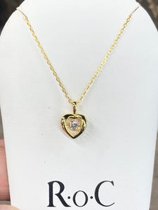 Gold Plated Swarovski Zirconia Heart Pendant