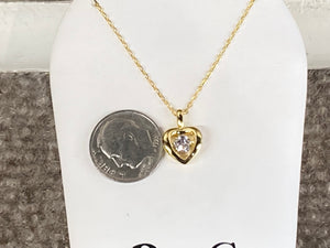 Gold Plated Swarovski Zirconia Heart Pendant