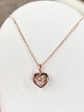 Load image into Gallery viewer, Swarovski Zirconia Rose Gold Plated Heart Necklace