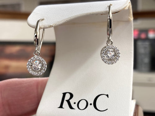 Silver Swarovski Zirconia Dangle Earrings