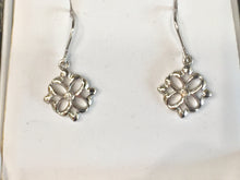 Load image into Gallery viewer, Sterling Silver Dangle Diamond Earrings