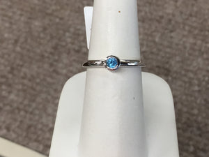 Silver Blue Topaz Stackable Ring