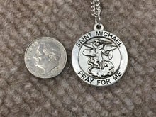 Load image into Gallery viewer, Saint Michael Silver Pendant And Chain