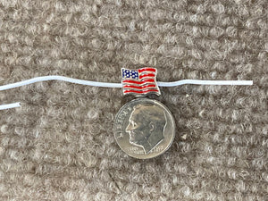 American Flag Silver Bead