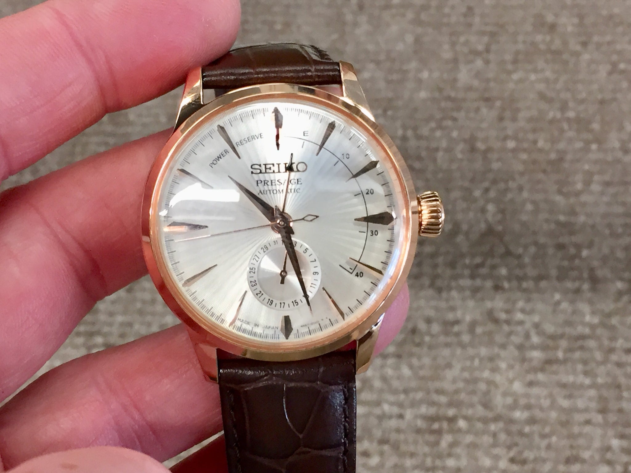 Seiko Presage Automatic Gold Watch – DeGrandpre Jewelers